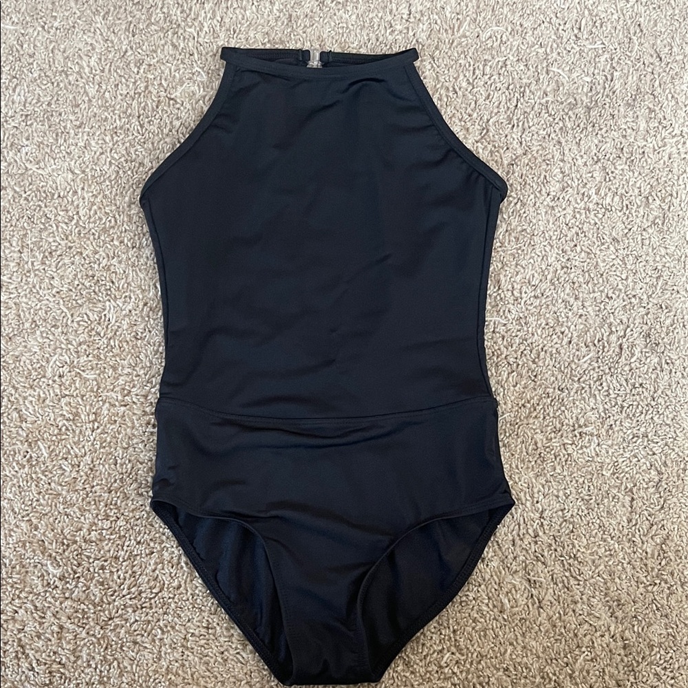 Mariia Crown women’s black keyhole back leotard XS